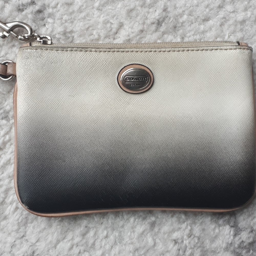 Coach wristlet ombre black white